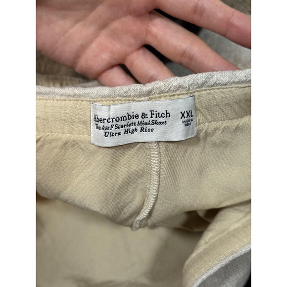 Abercrombie & Fitch Skort Womens XXL Beige Linen Scarlett Mini Ultra High Rise - Picture 5 of 8